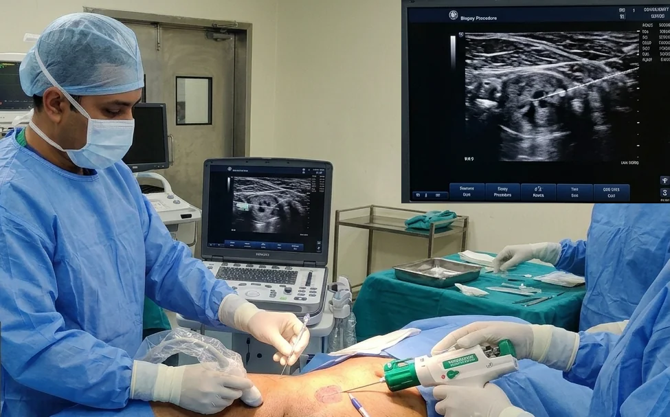 Core needle biopsy at Hetu Clinic